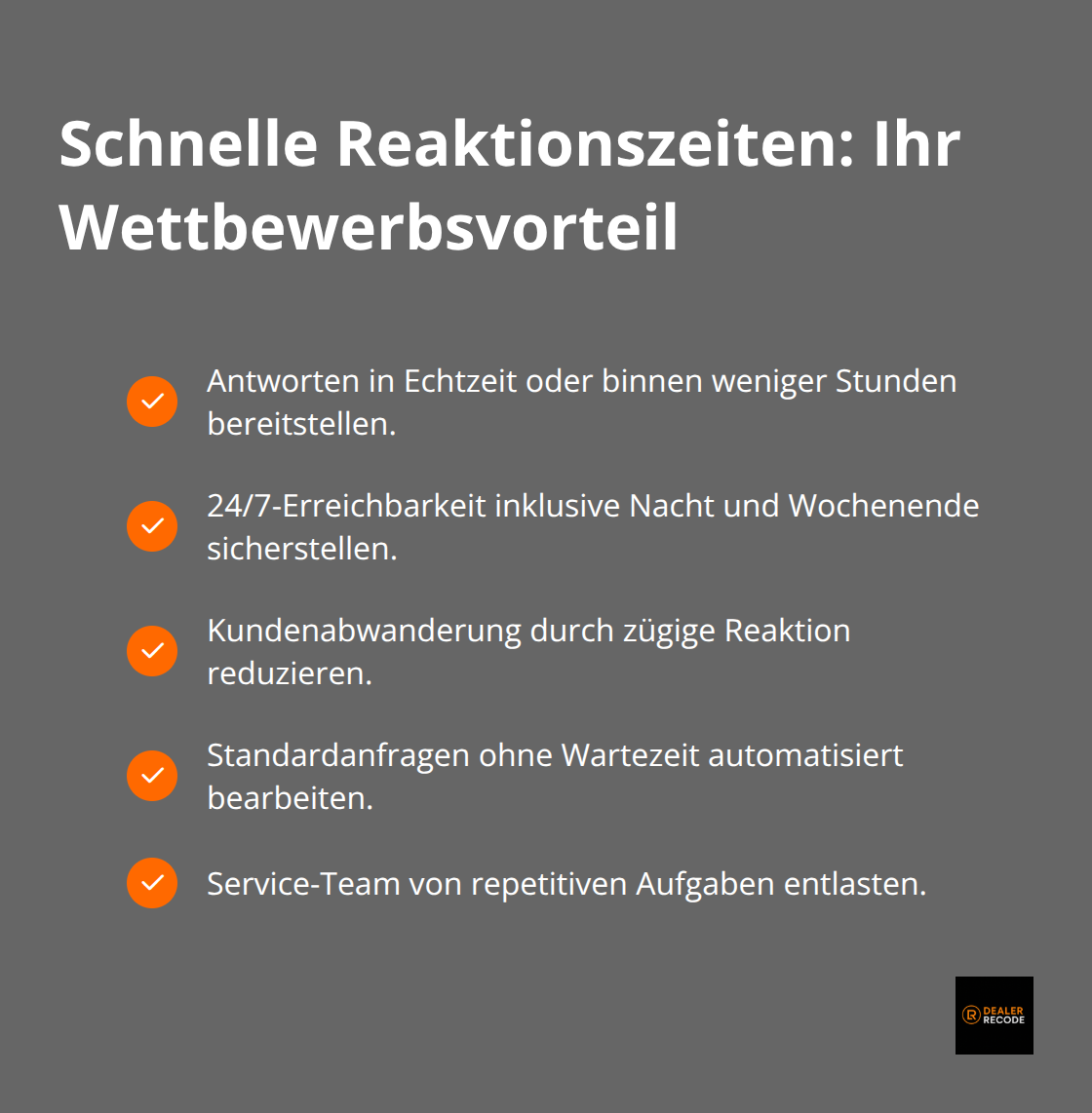 Checkliste der Vorteile schneller, automatisierter Antworten im Autohaus-Service - automatisierung von kundenanfragen im service