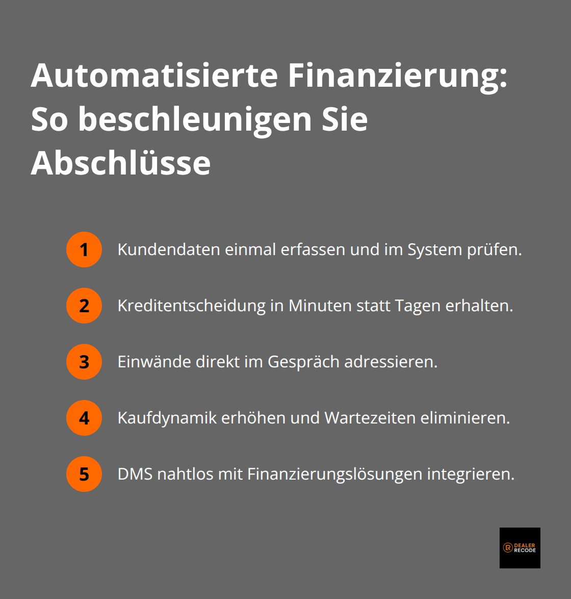 Schritte und Effekte einer automatisierten Kreditentscheidung im Autohaus - digitales autohaus